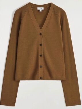 COS Knitted Cotton V-Neck Cardigan, Women’s Small